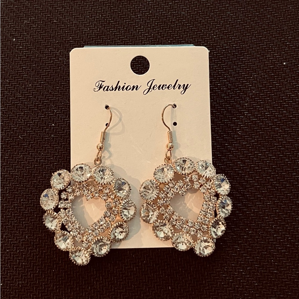 Elegant Gold and Silver Heart Earrings